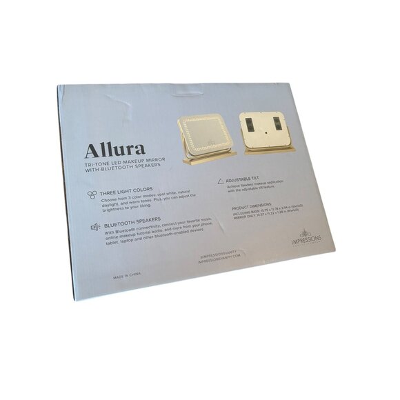 Allura Tri-Tone LED Makeup Mirror With Bluetooth Speakers & Adjustable Tilt - Picture 8 of 12